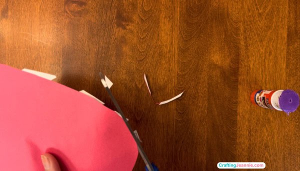 Heart flag craft step five - flip over and trim edges