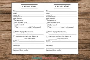 School Note Template (Free Download) - Crafting Jeannie
