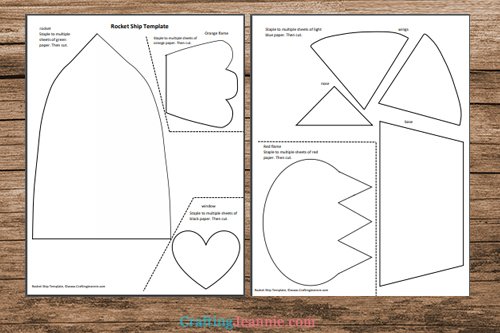 Valentine Rocket Ship Craft with Template Crafting Jeannie