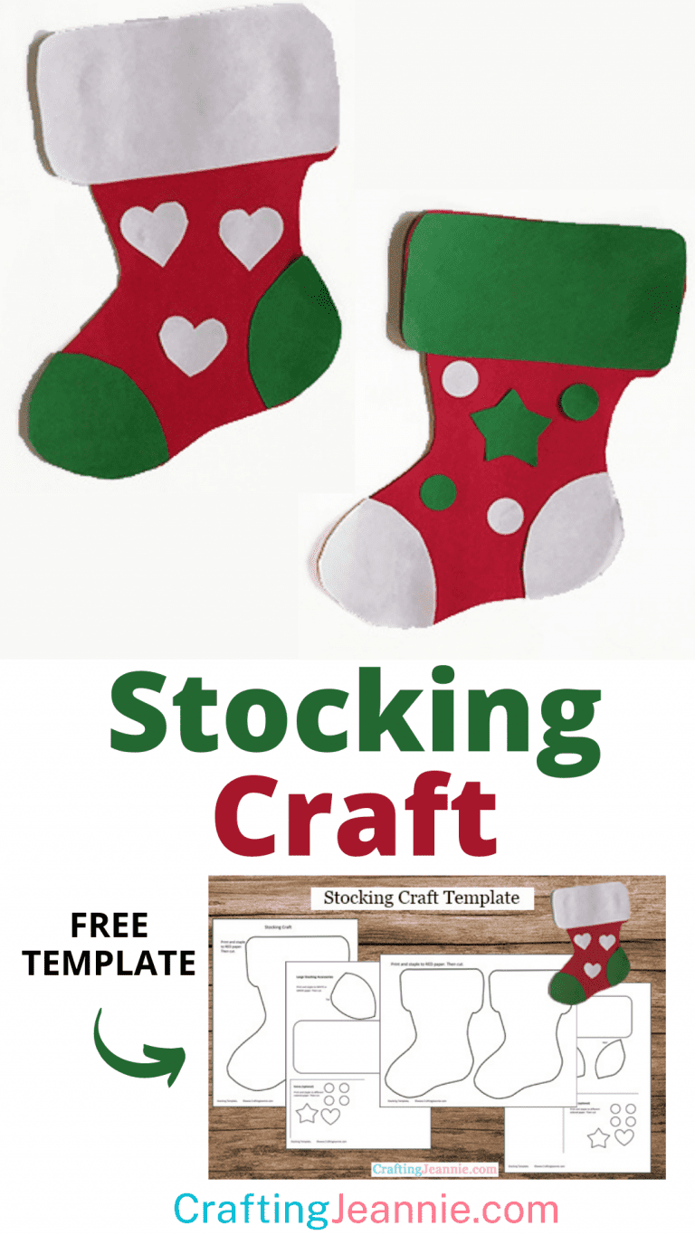 Christmas Stocking Craft (Free Printable Template) - Crafting Jeannie