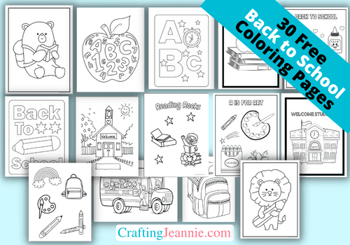 Back to school coloring pages by Crafting Jeannie