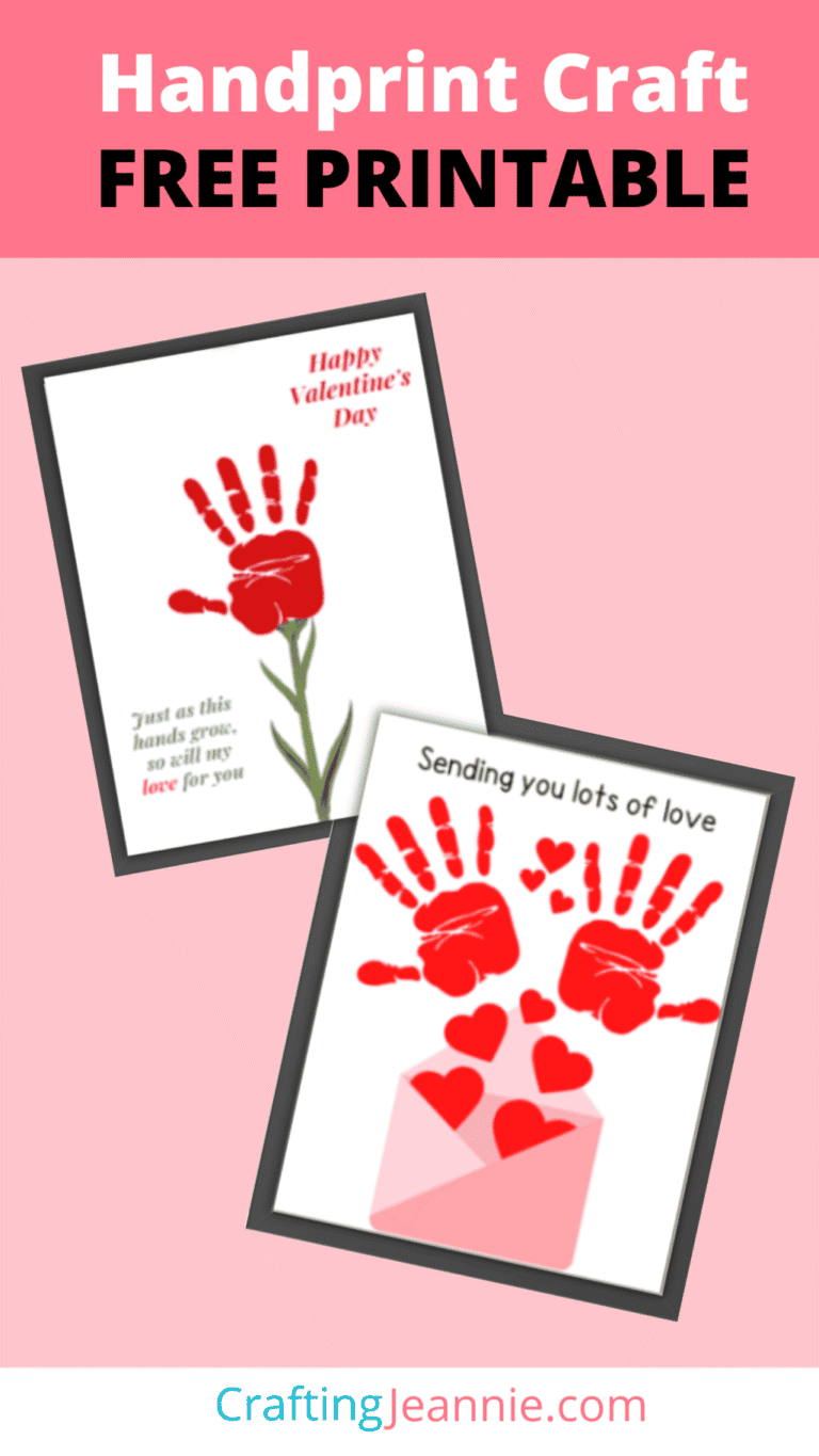 Valentine Handprint Craft (Free Handprint Printable) | Crating Jeannie