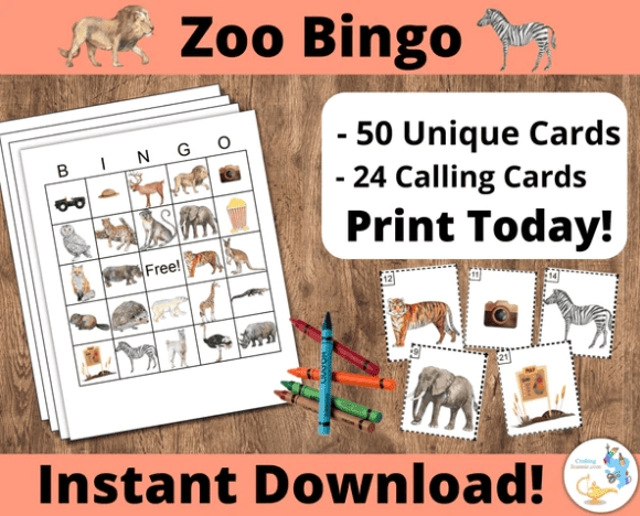 zoo bingo image by Crafting Jeannie