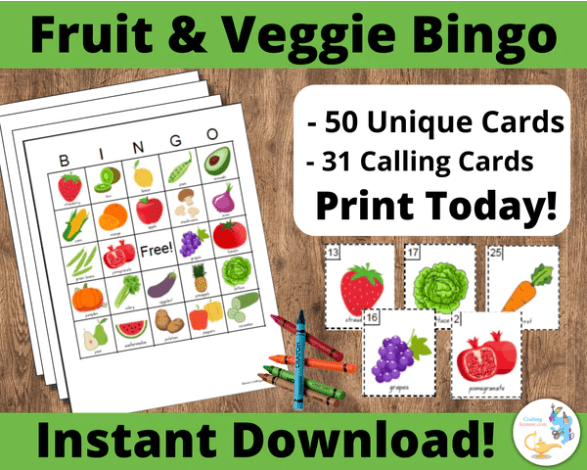 Fruit and Veggie Bingo