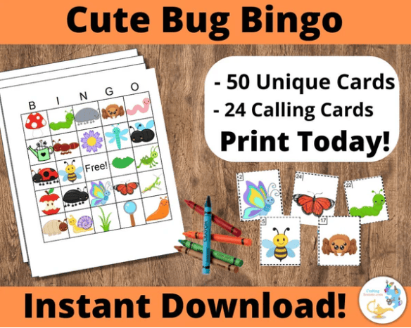 bug activity for kids - bug bingo image