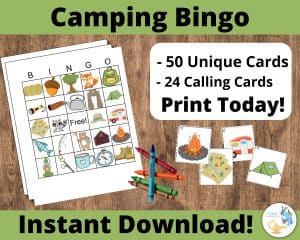 printable camping bingo