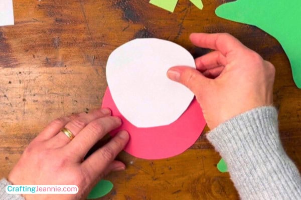 step 1 - glue on the white beard