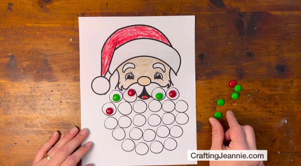 Santa beard printable with Candy
