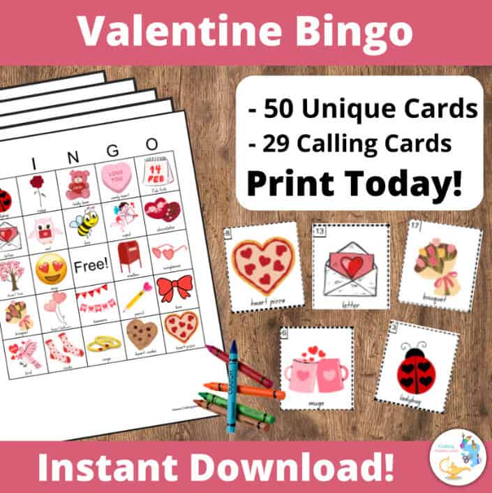 printable Valentine bingo