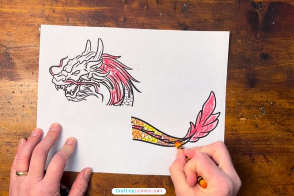 Coloring the Chinese Dragon's Head and Tail