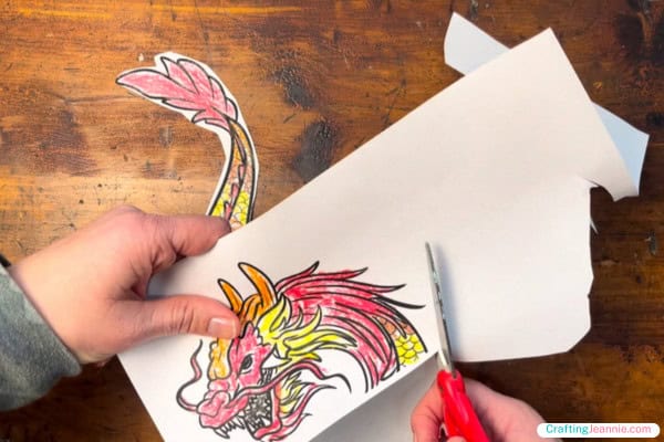 Next, Cut out the Dragon's Head and Tail