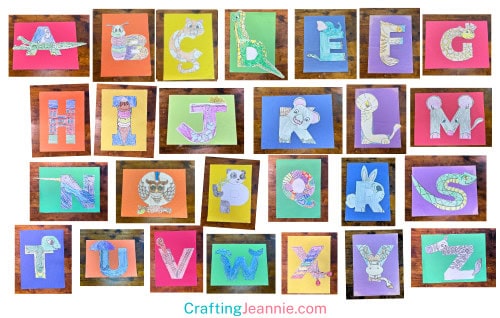 Letter Crafts - Alphabet Crafts on Construction Paper