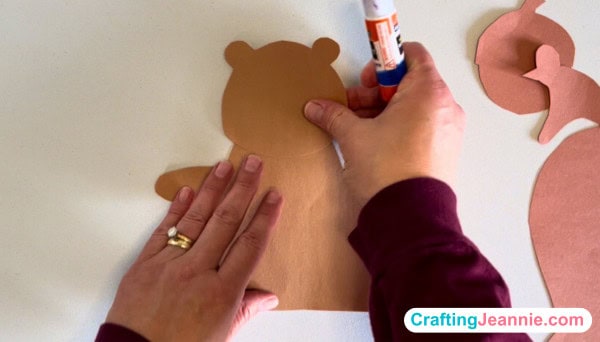 glue the head to the top of the body