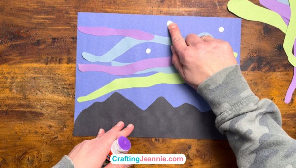 Northern lights craft - optional glue on stars