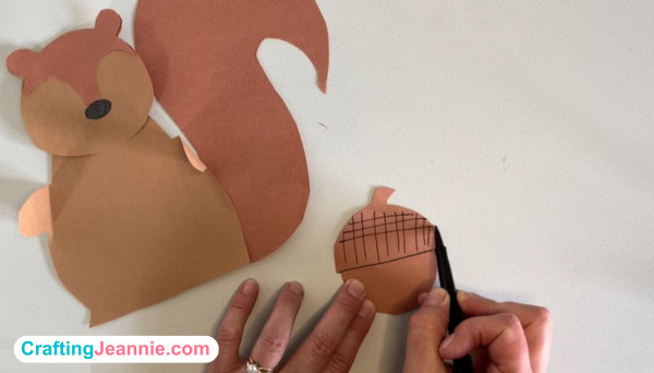 draw details on the paper acorn