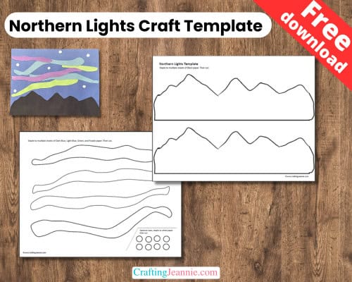 Northern Lights craft template - free pdf
