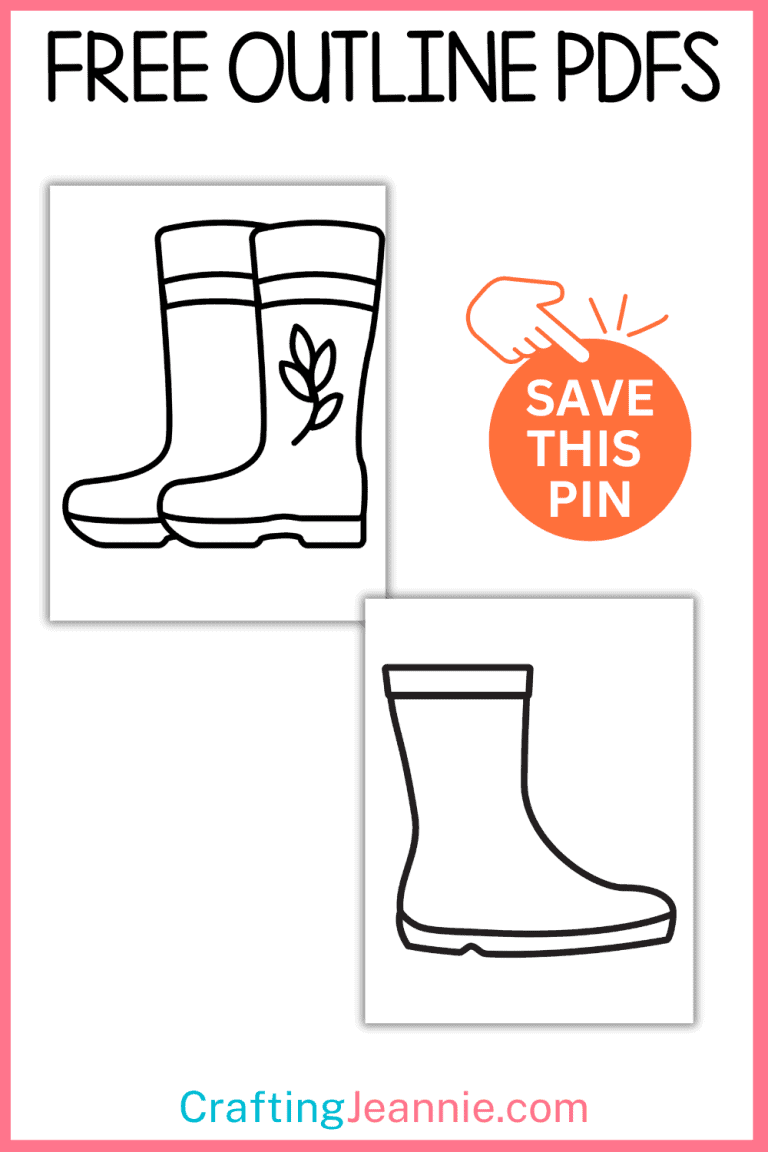 Rain Boots Outline - Free PDF - Crafting Jeannie
