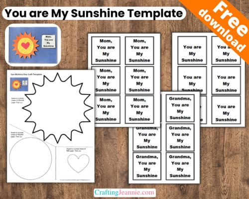 You are my sunshine mom craft template