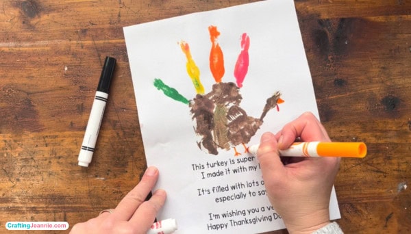 Turkey Handprint Craft step 4