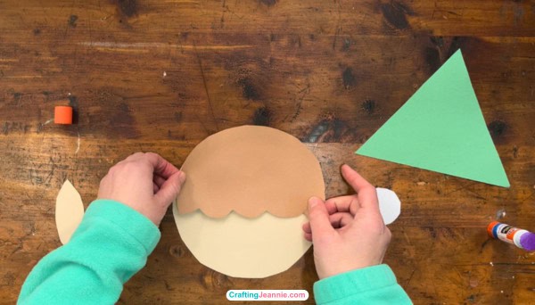 step one - glue the hair onto the head