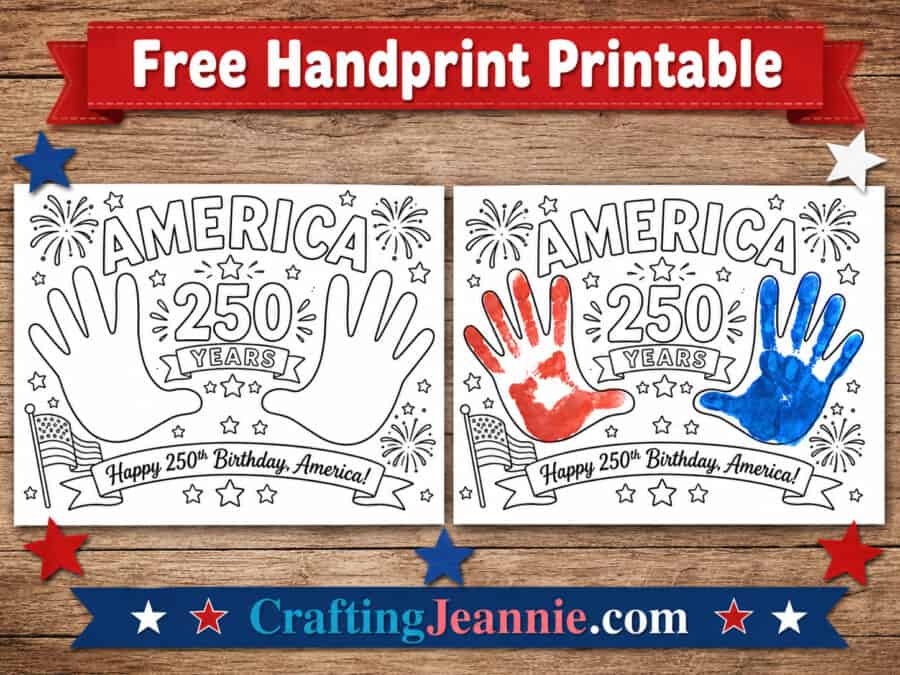 America 250 birthday craft freebie