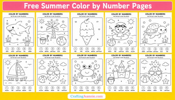 summer color by number