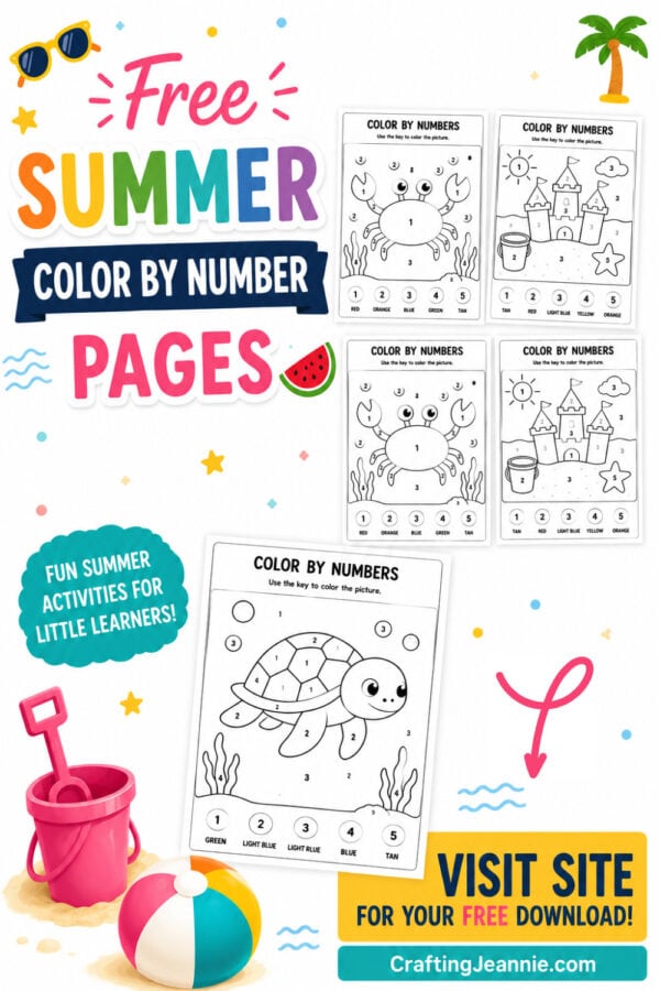 summer color by number image for Pinterest