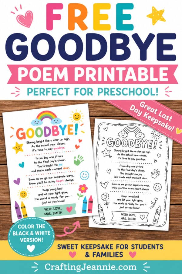 end of year poem Pinterest image color and black and white by CraftingJeannie