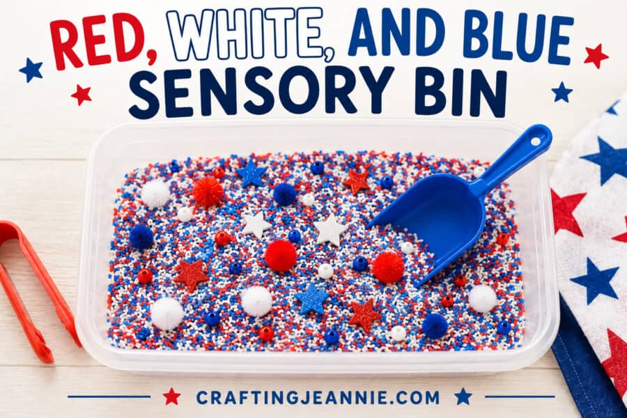 patriotic sensory bin